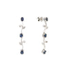 Juego de Aretes y Gargantilla en Oro Blanco de 14k con Diamantes y Zafiros
