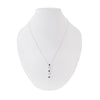 Juego de Aretes y Gargantilla en Oro Blanco de 14k con Diamantes y Zafiros