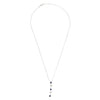 Juego de Aretes y Gargantilla en Oro Blanco de 14k con Diamantes y Zafiros