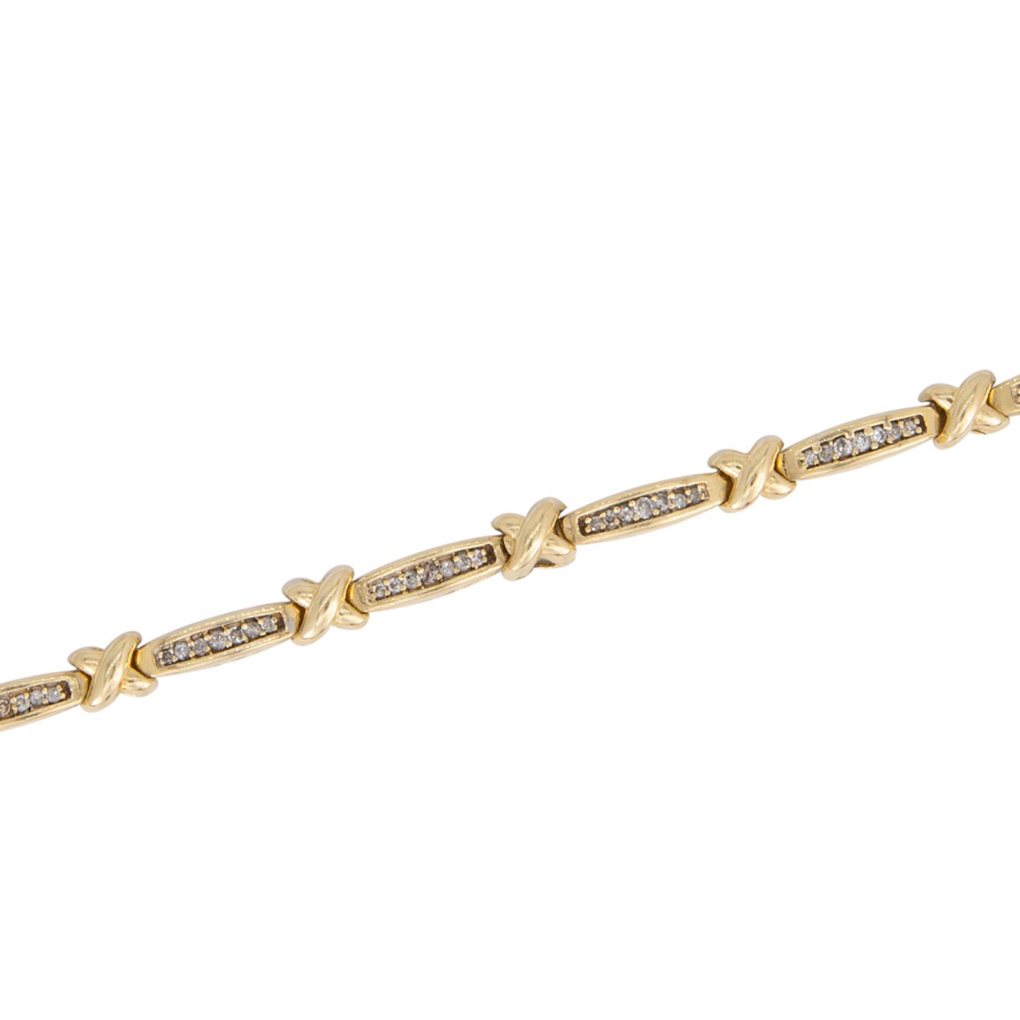 Pulsera de Eslabones X y Diamantes