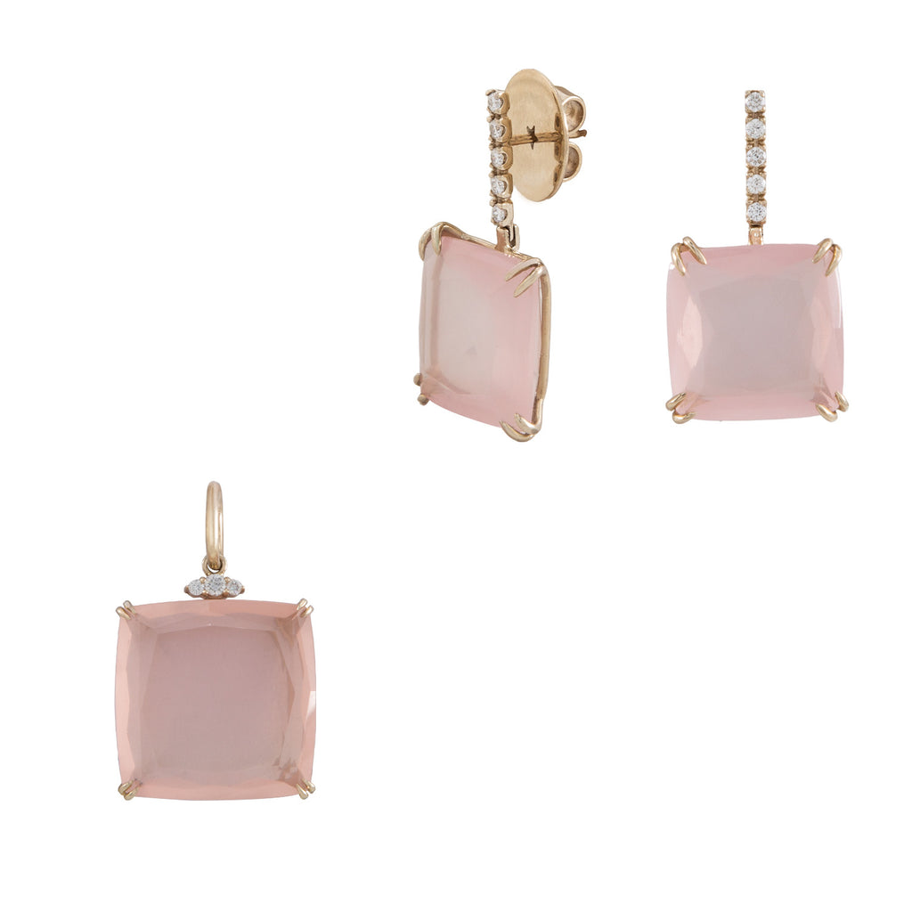 Juego de Joyeria Cuarzos Rosas