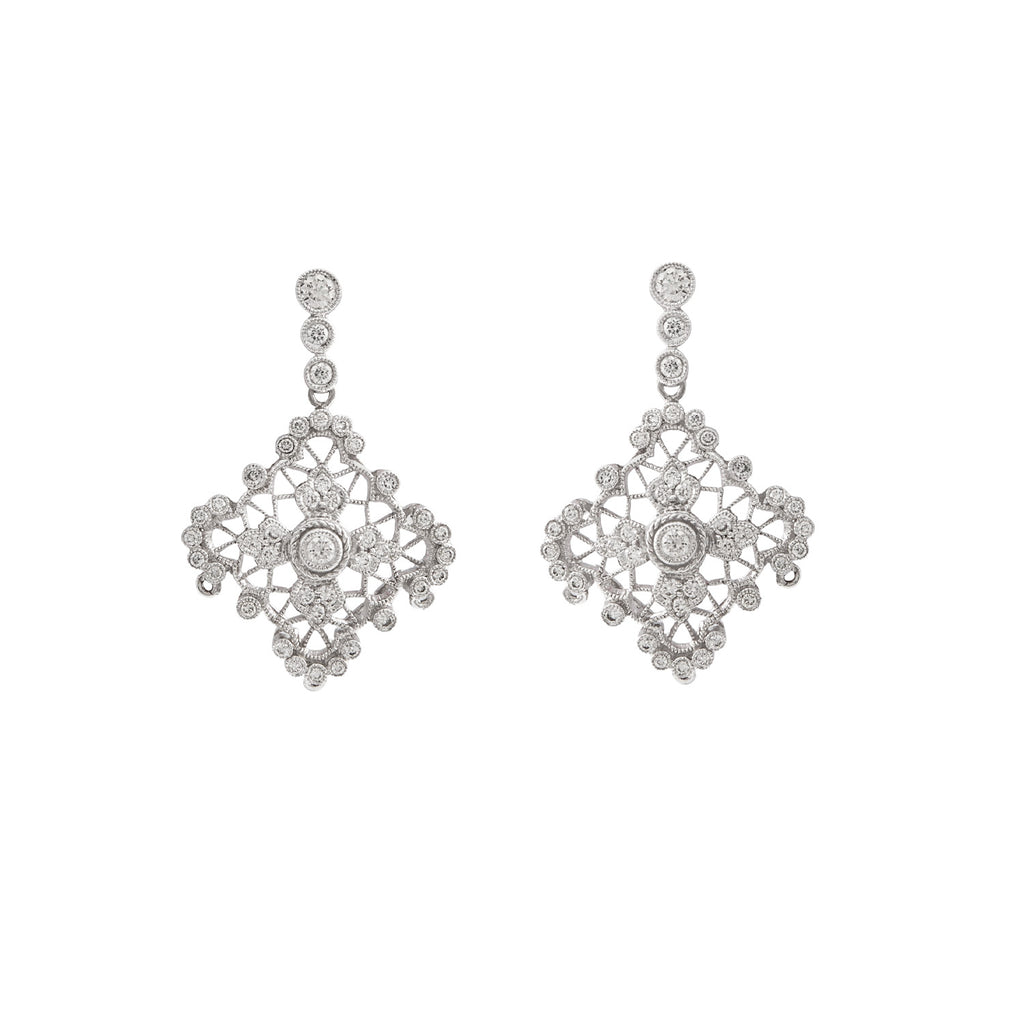 Aretes Diseño Rombo 18k