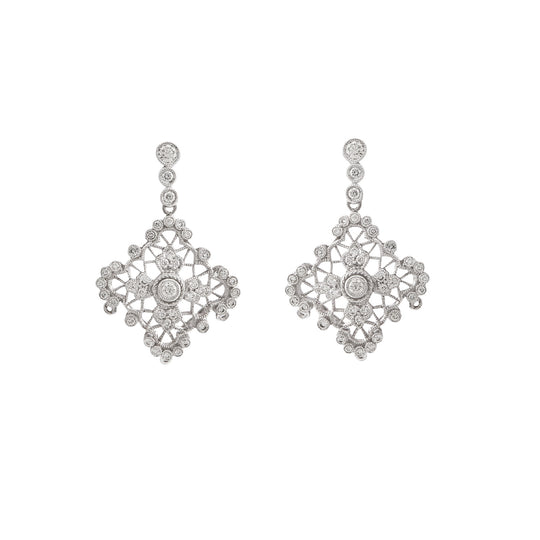 Aretes Diseño Rombo 18k