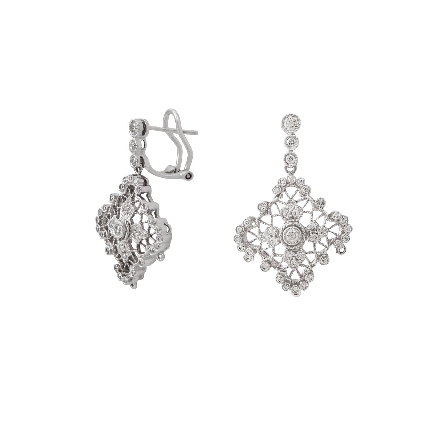 Aretes Diseño Rombo 18k