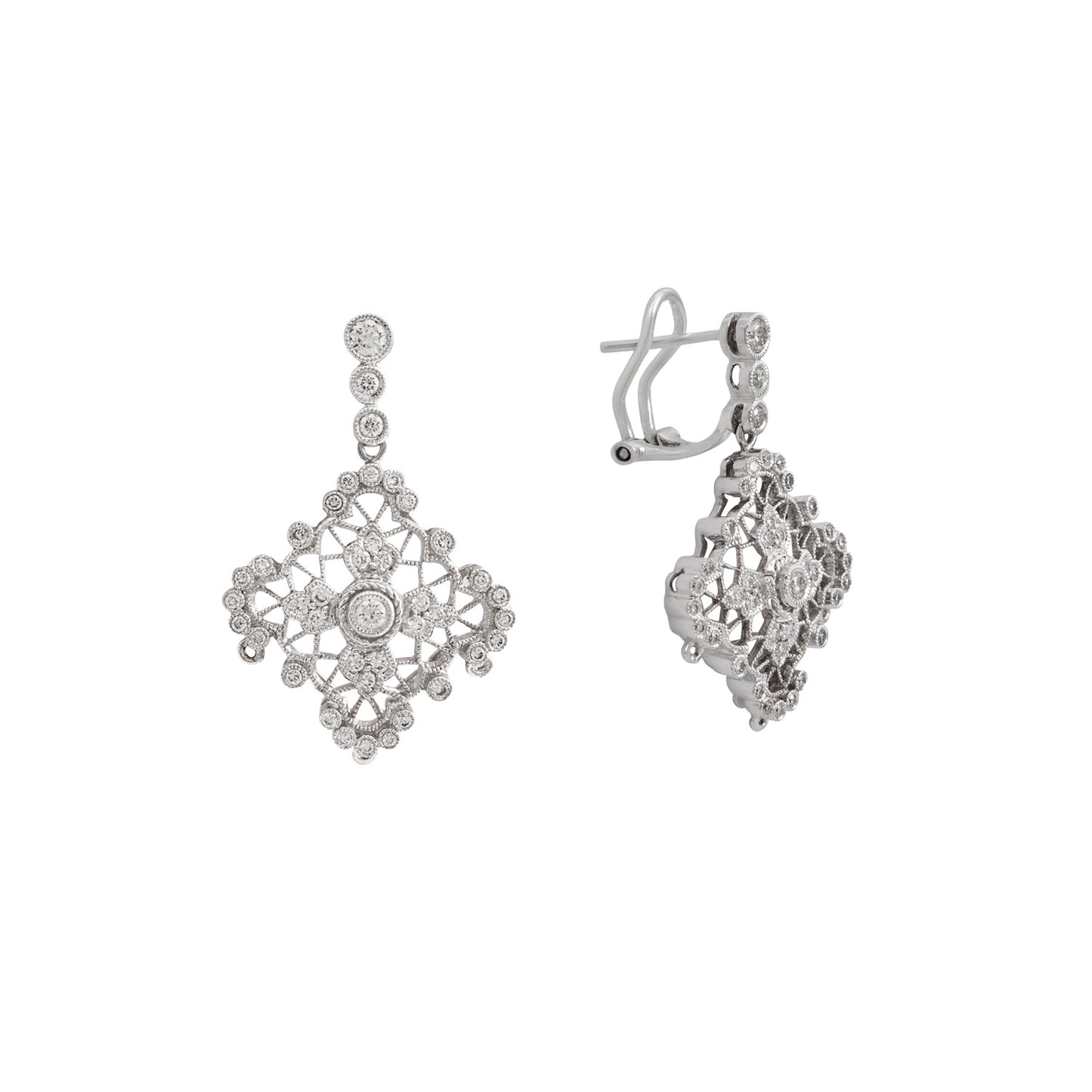 Aretes Diseño Rombo 18k