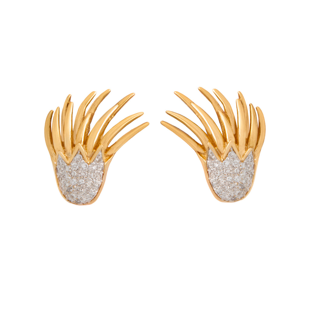 Aretes Diseño Flama 14k