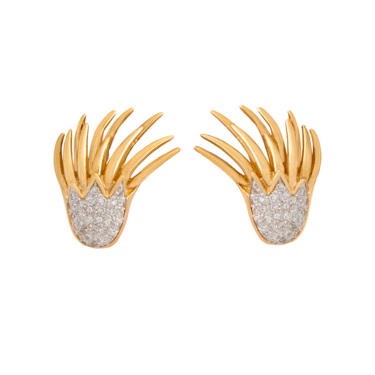 Aretes Diseño Flama 14k