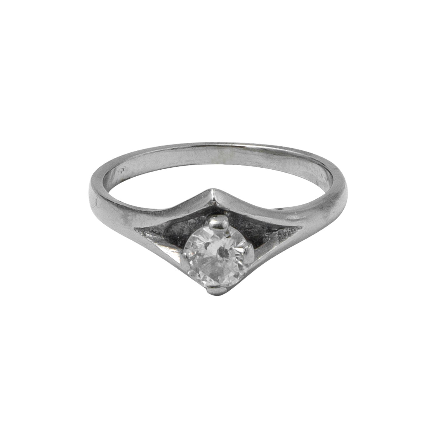 Anillo solitario en oro blanco diseño especial - Boutique San Agustín