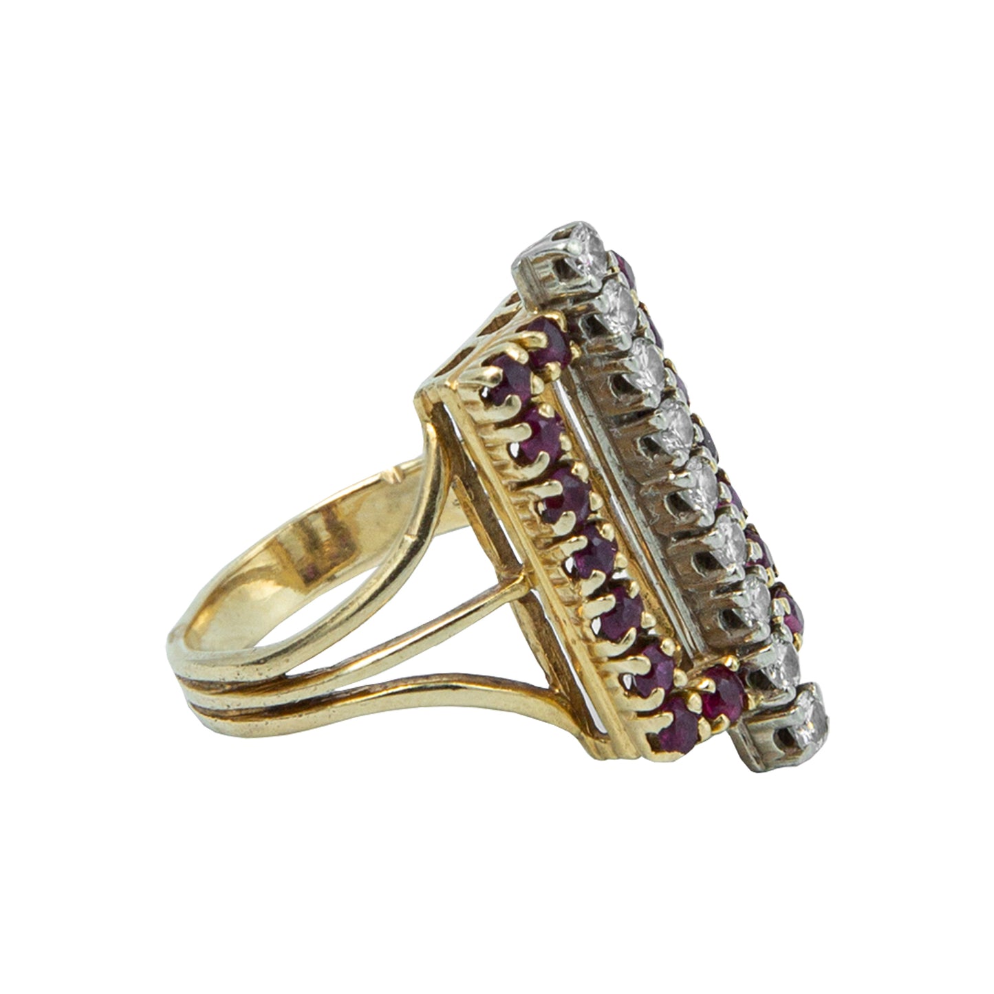 Anillo diseño rectangular 18k