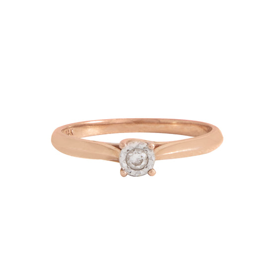 Anillo Solitario Oro Rosa