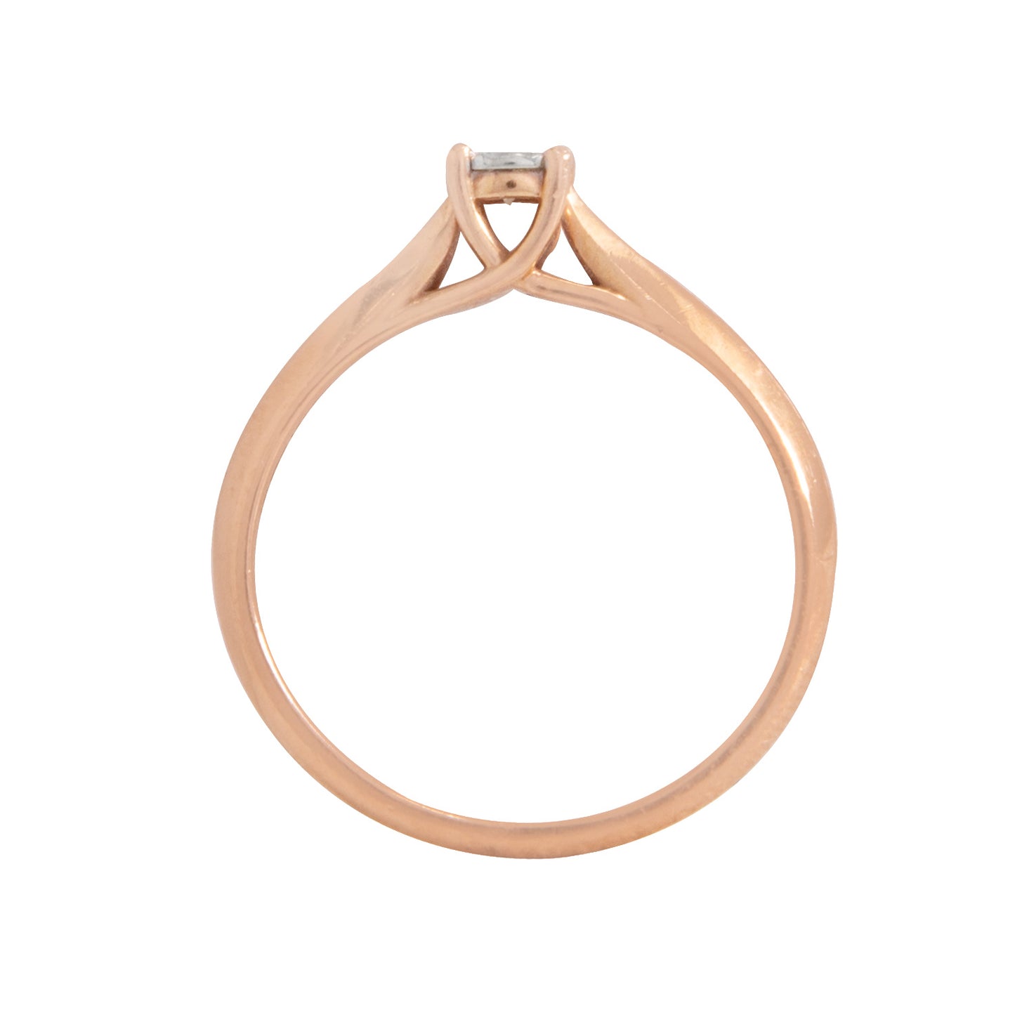 Anillo Solitario Oro Rosa