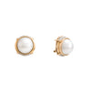 Juego de Aretes y Anillo en Oro Amarillo de 14k con Perlas y Diamantes