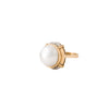 Juego de Aretes y Anillo en Oro Amarillo de 14k con Perlas y Diamantes