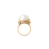 Juego de Aretes y Anillo en Oro Amarillo de 14k con Perlas y Diamantes