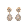 Aretes Diseño Gota en Oro Amarillo de 10k con Diamantes