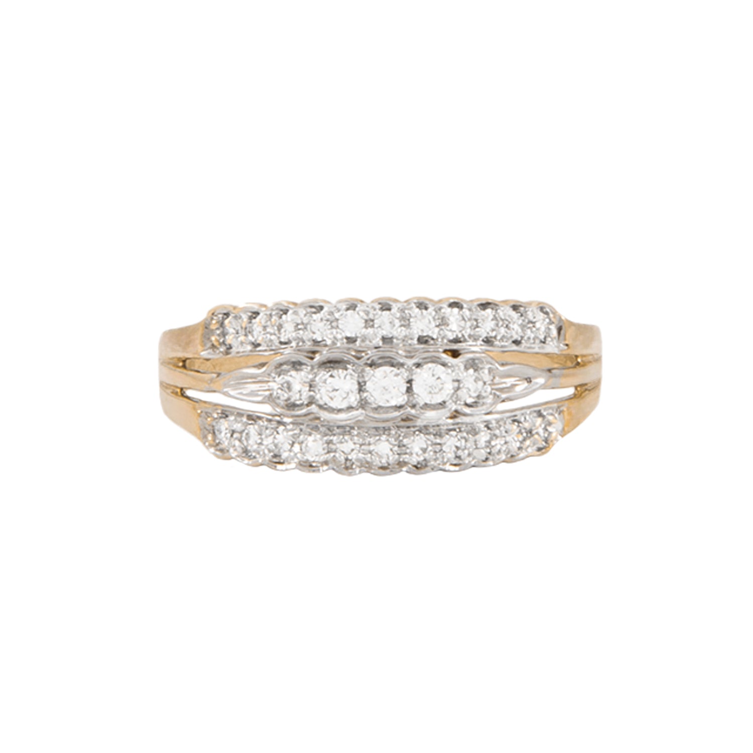 Churumbela en Oro de Dos Tonos 14K con Diamantes