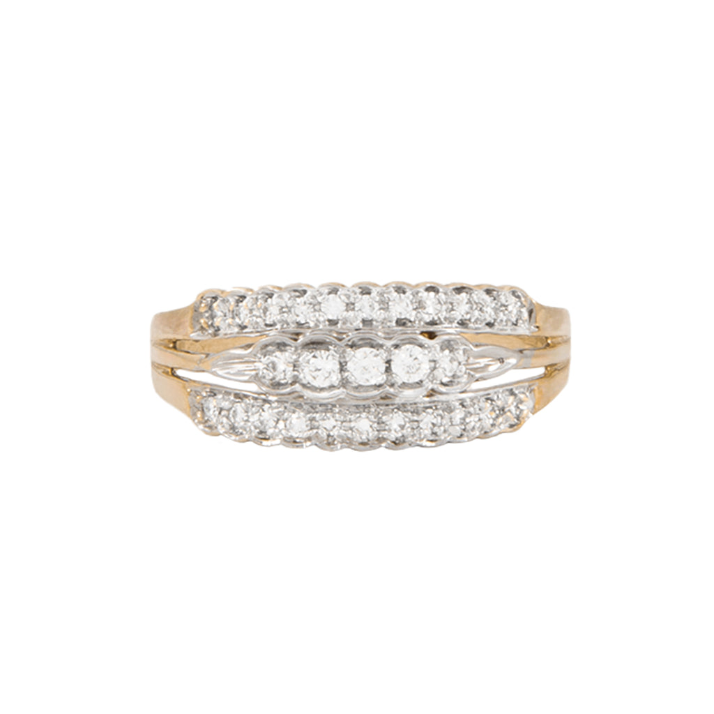 Churumbela en Oro de Dos Tonos 14K con Diamantes