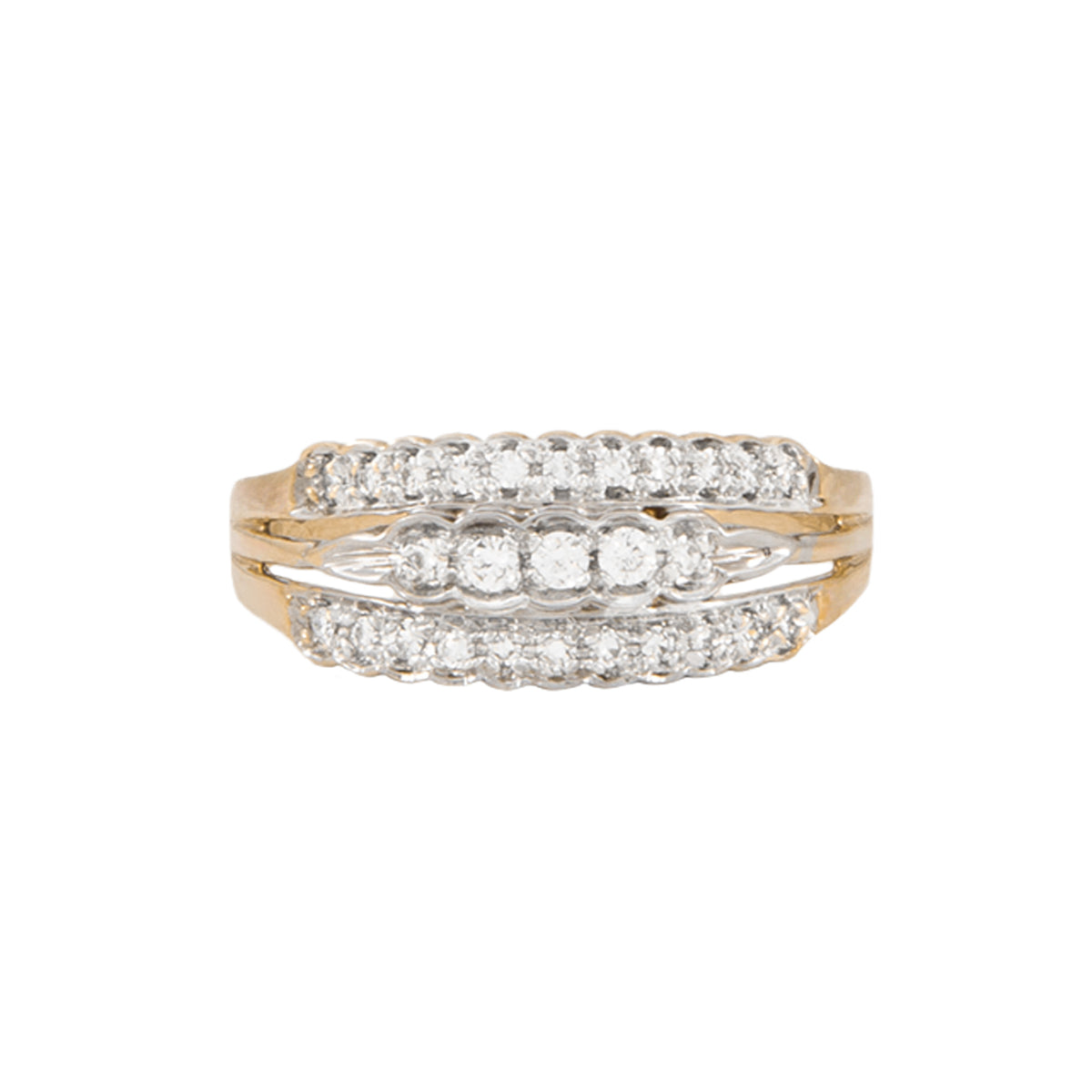 Churumbela en Oro de Dos Tonos 14K con Diamantes