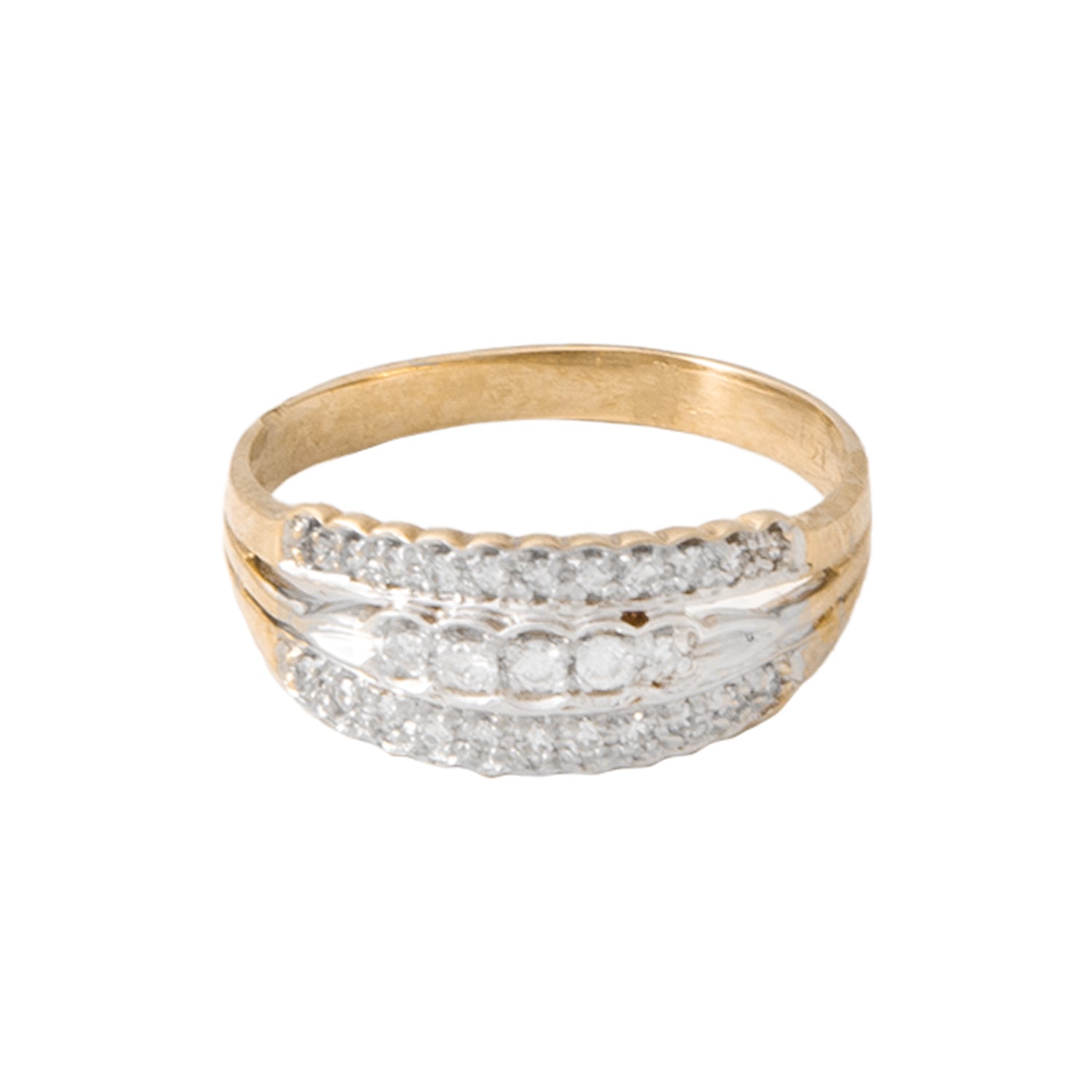 Churumbela en Oro de Dos Tonos 14K con Diamantes