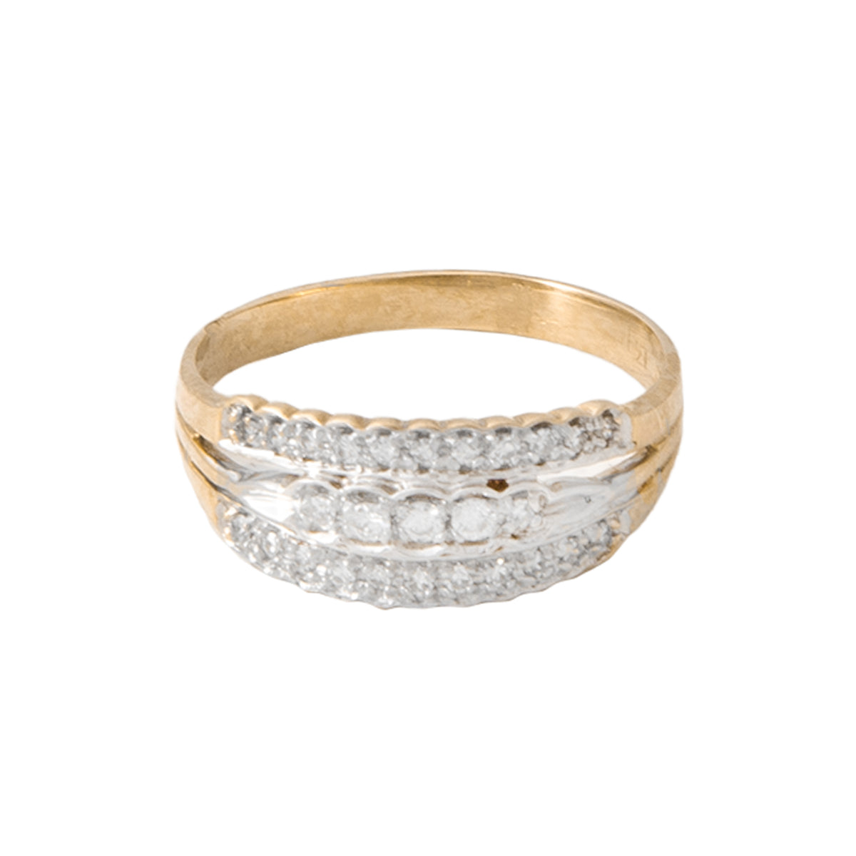 Churumbela en Oro de Dos Tonos 14K con Diamantes