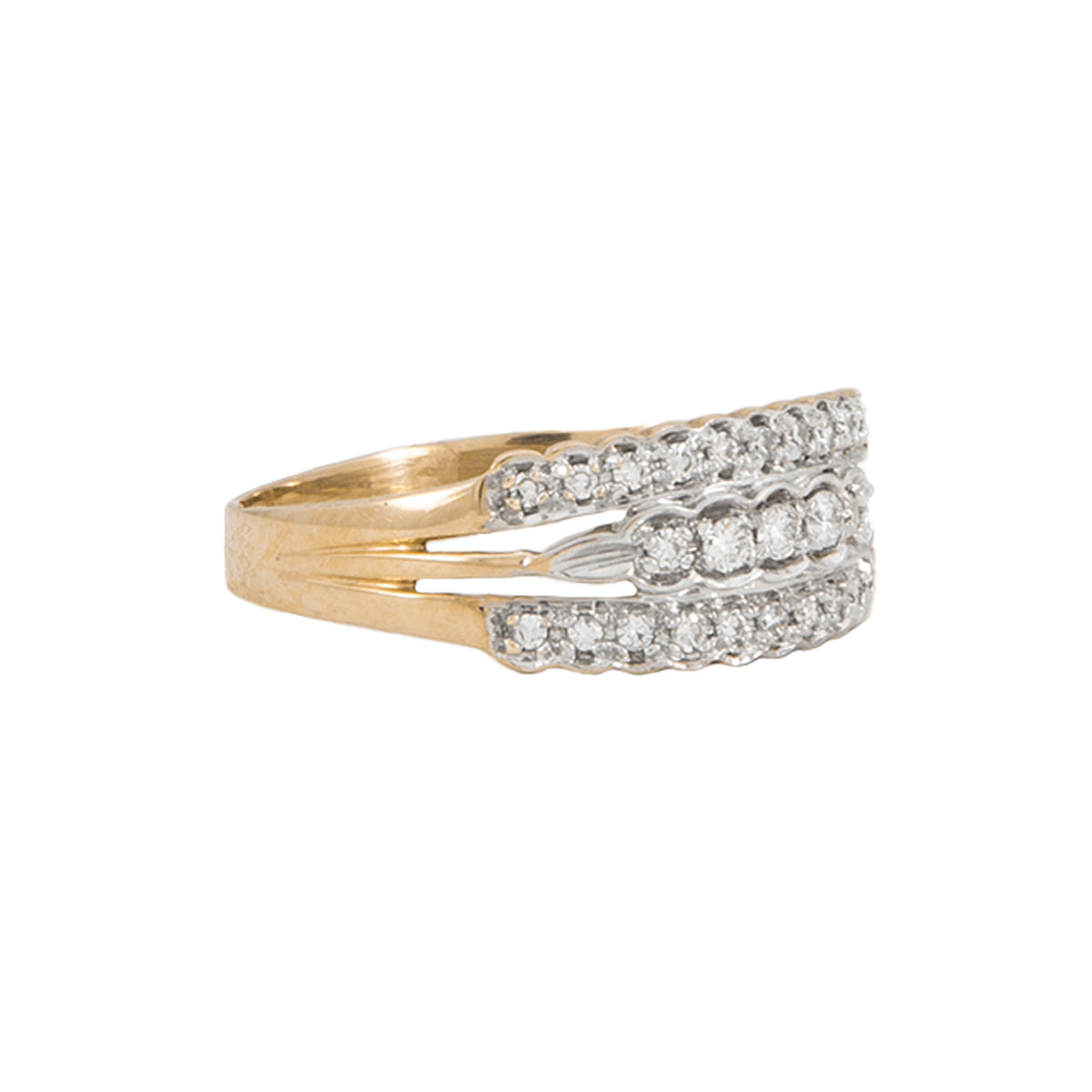 Churumbela en Oro de Dos Tonos 14K con Diamantes