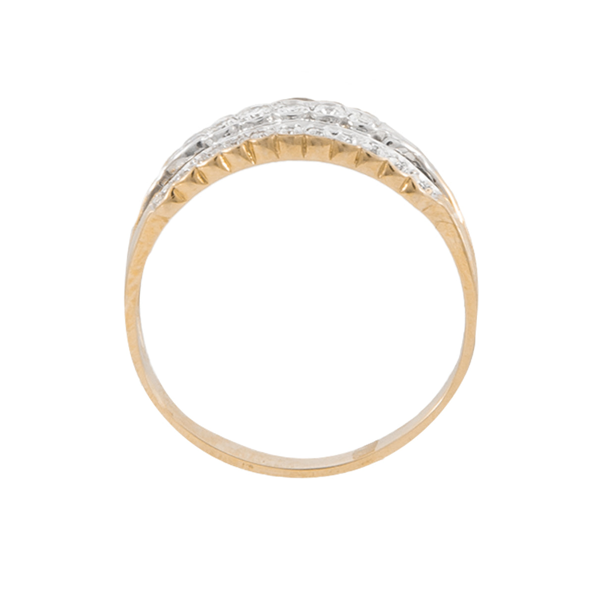 Churumbela en Oro de Dos Tonos 14K con Diamantes