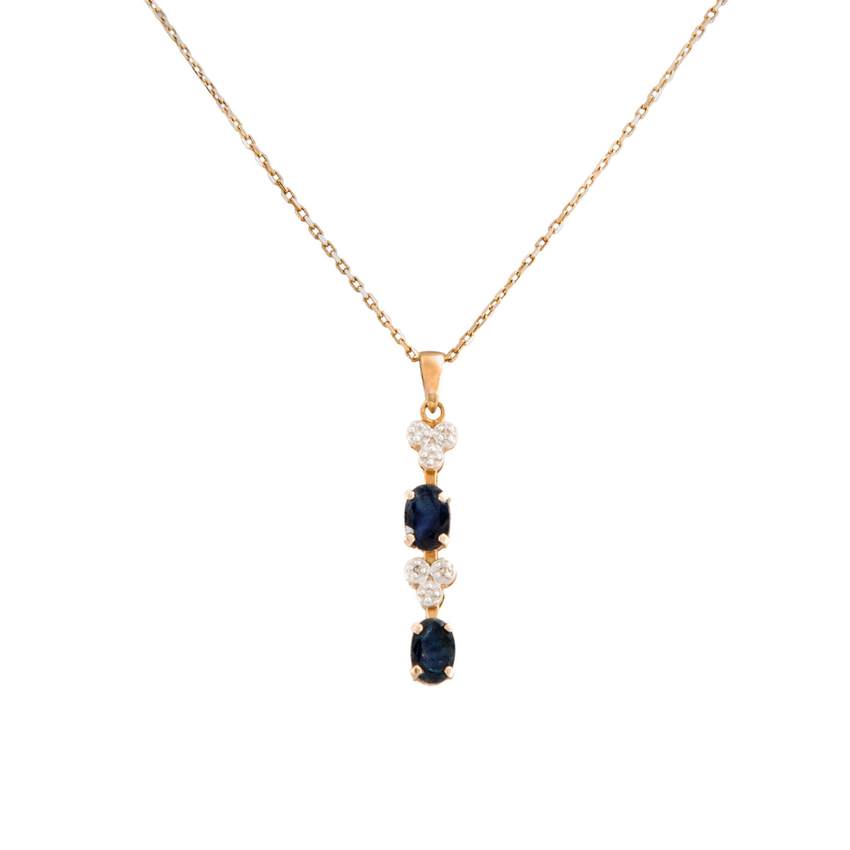 Juego de Joyeria Aretes y Gargantilla con Zafíros
