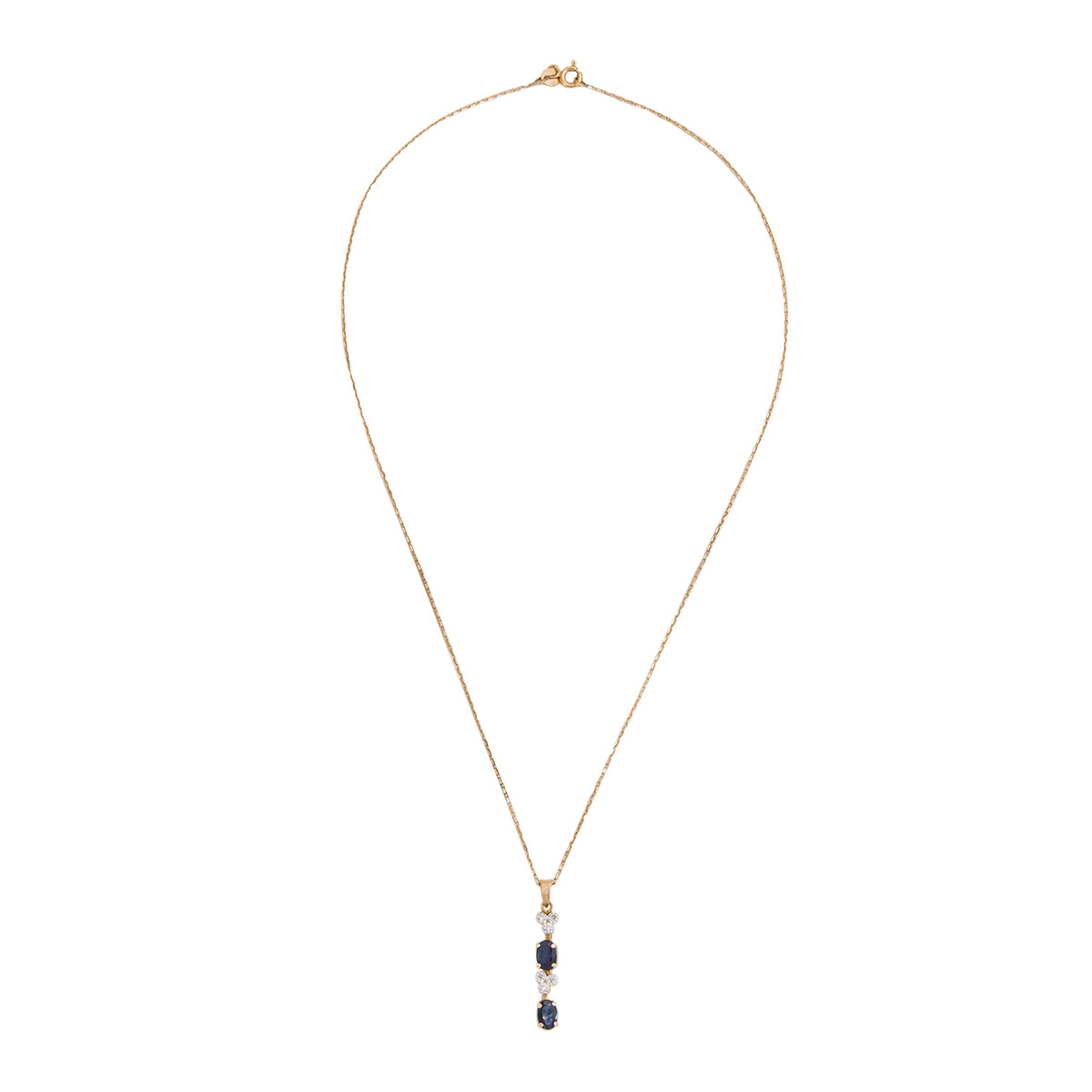 Juego de Joyeria Aretes y Gargantilla con Zafíros