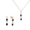 Juego de Joyeria Aretes y Gargantilla con Zafíros