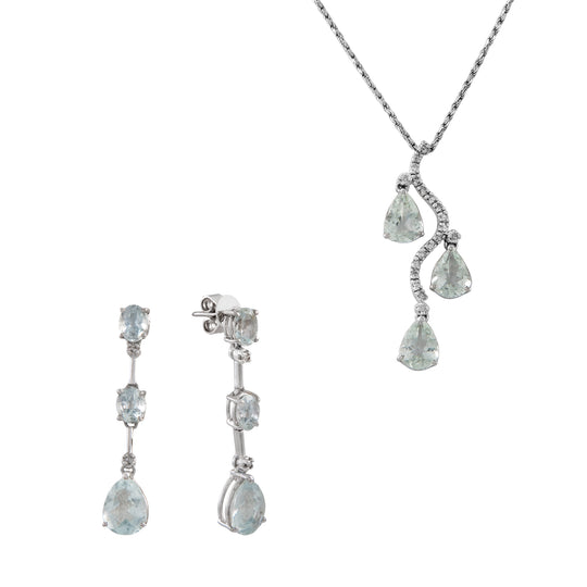 Juego De Collar Y Aretes Colgantes