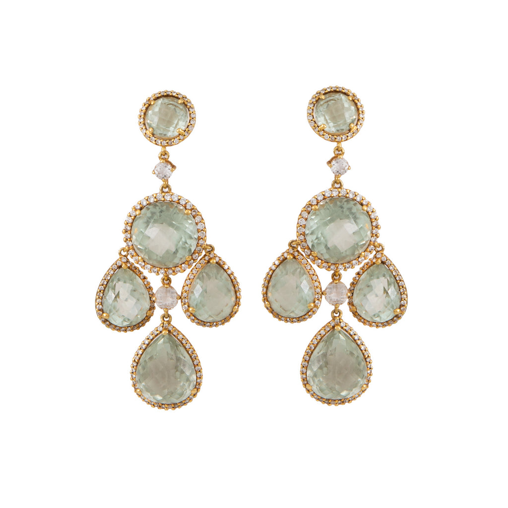 Aretes Con Amatistas Verdes