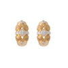 Juego de Aretes y Anillo Diseño Olas en Oro de Dos Tonos 14K