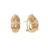 Juego de Aretes y Anillo Diseño Olas en Oro de Dos Tonos 14K