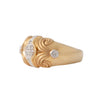 Juego de Aretes y Anillo Diseño Olas en Oro de Dos Tonos 14K