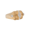 Juego de Aretes y Anillo Diseño Olas en Oro de Dos Tonos 14K