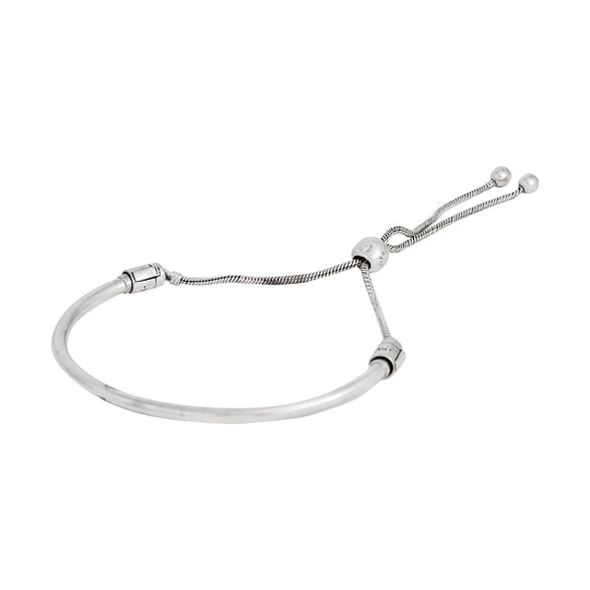 Brazalete Con Circonitas Cúbicas Transparentes y Cierre Deslizante