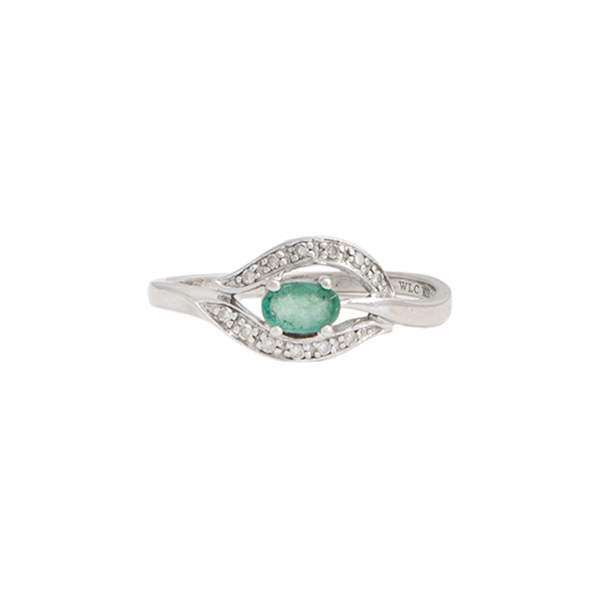 Juego de Aretes y Anillo con Esmeraldas y Chispas de Diamante