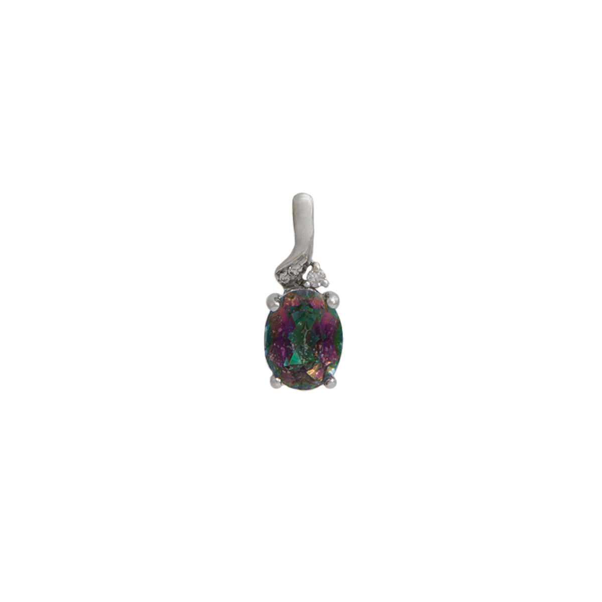 Juego de Aretes y Dije con Diamantes y Topacios Místicos