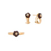 Juego de Anillo y Aretes con Diamantes y Granates