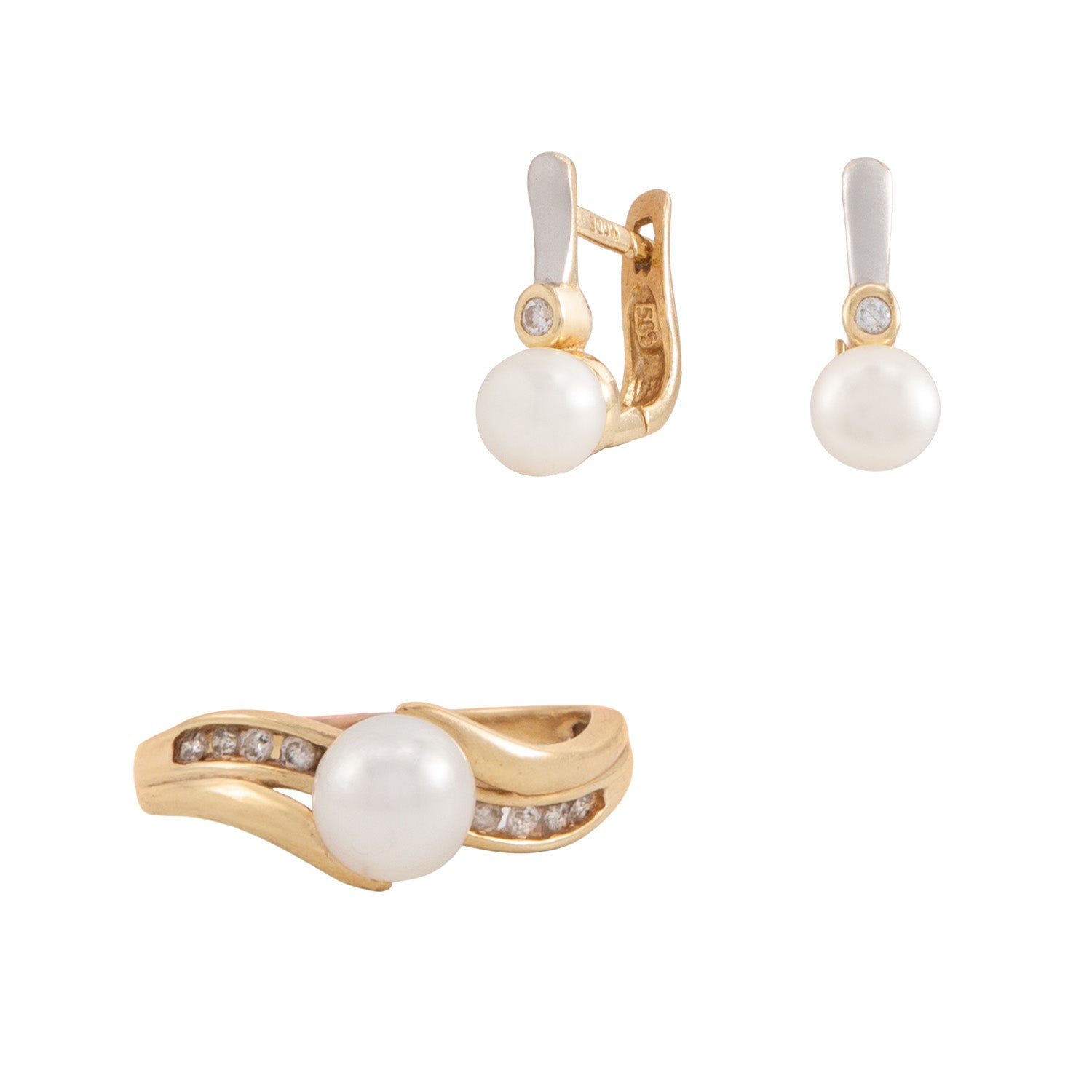 Juego de Anillo Y Aretes Con Perlas - Boutique San Agustín