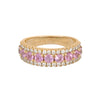 Churumbela en Oro Amarillo de 14K con Diamantes y Zafiros Rosas