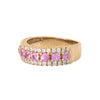 Churumbela en Oro Amarillo de 14K con Diamantes y Zafiros Rosas
