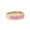 Churumbela en Oro Amarillo de 14K con Diamantes y Zafiros Rosas