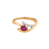 Anillo en Oro de Dos Tonos 14K con Rubí y Diamantes