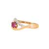 Anillo en Oro de Dos Tonos 14K con Rubí y Diamantes