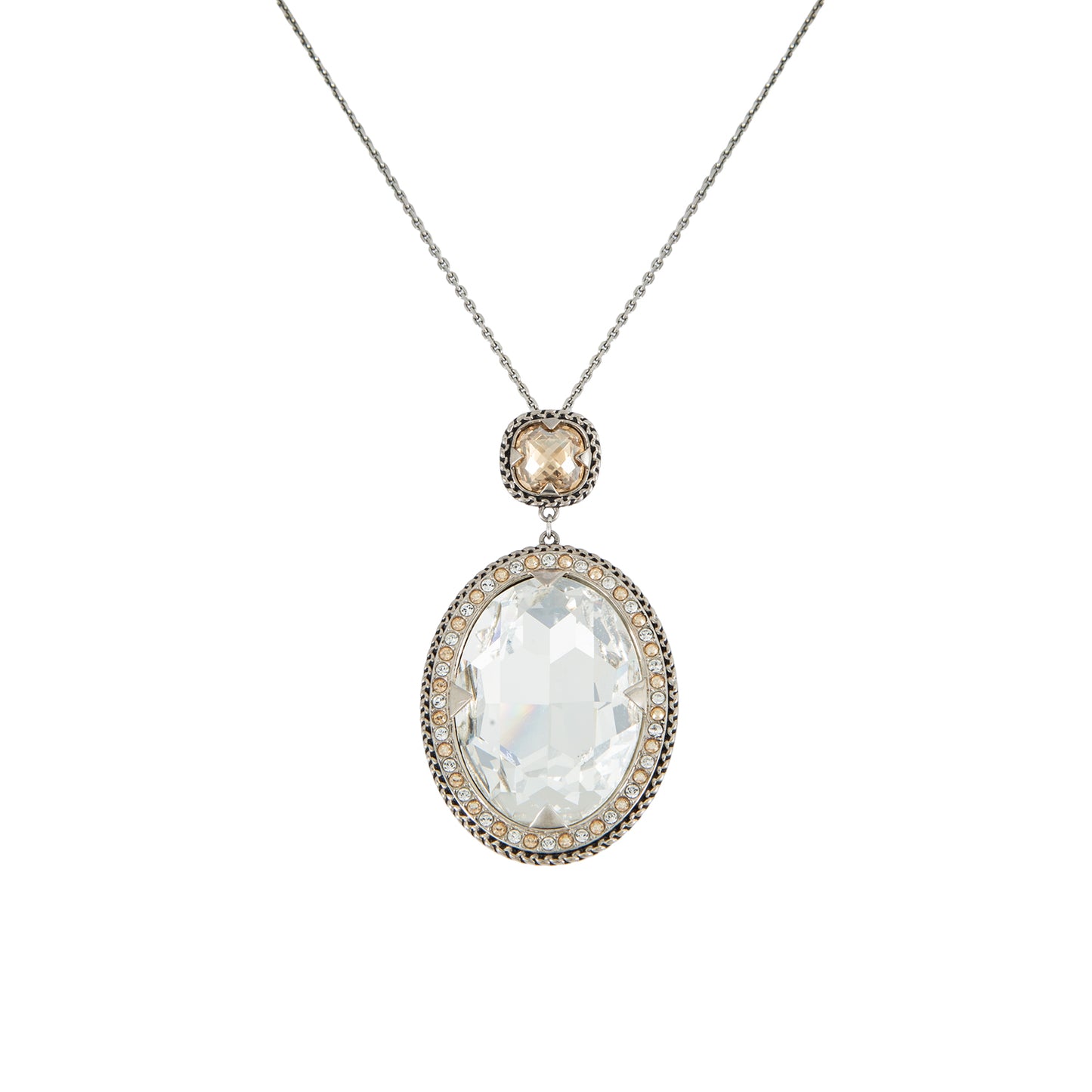 Collar Dije Cristal Ovalado