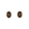 Aretes Ovalados con Topacio Café y Diamantes