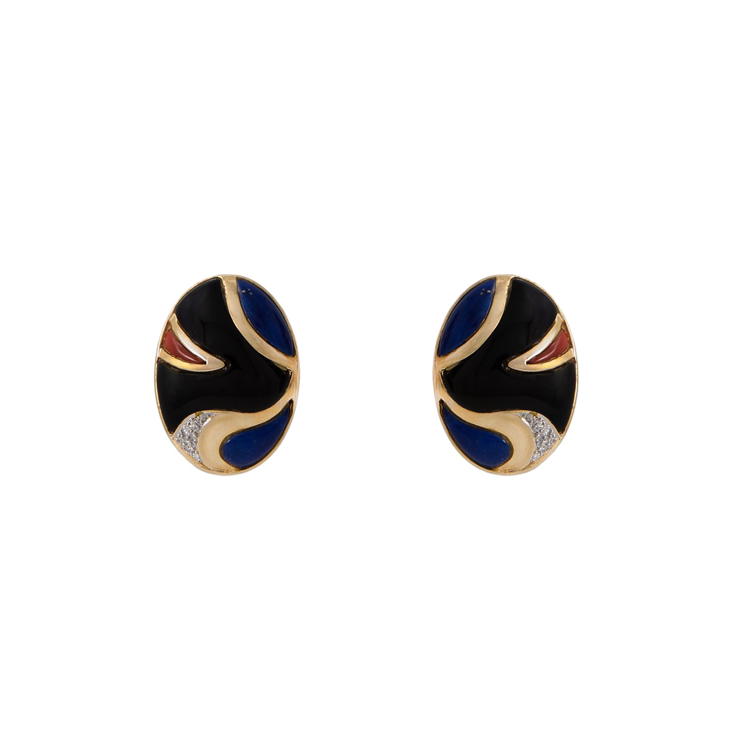 Aretes Ovalados de Oro Amarillo 14K