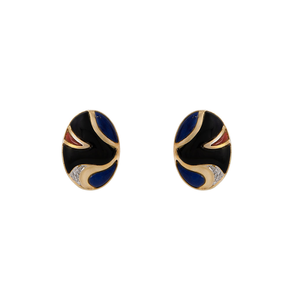 Aretes Ovalados de Oro Amarillo 14K