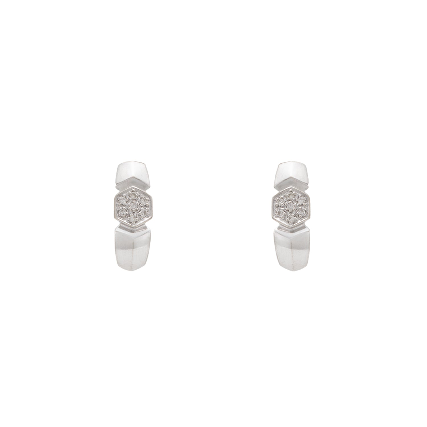 Aretes de Oro Blanco 14K con Diamantes